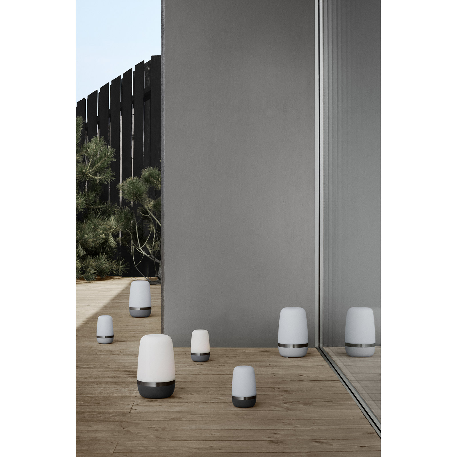 SPIRIT Mobile Rechargeable LED Outdoor Table Lamp, White/Moonbeam, 9.8" H x 5.9" W x 5.9" D