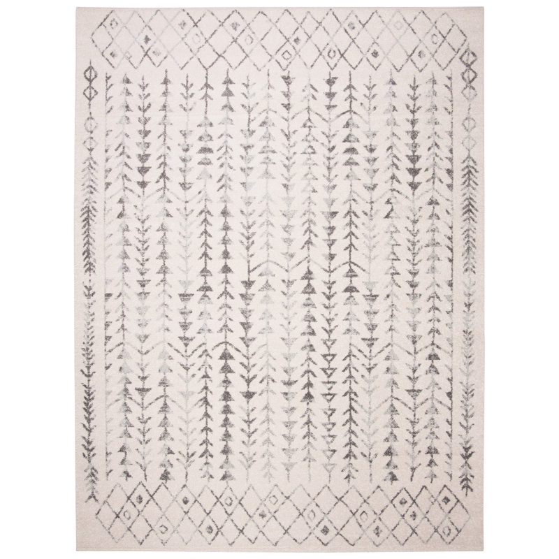 Tapis ivoire / gris Renninger Southwestern, Rectangulaire 3 pi x 5 pi