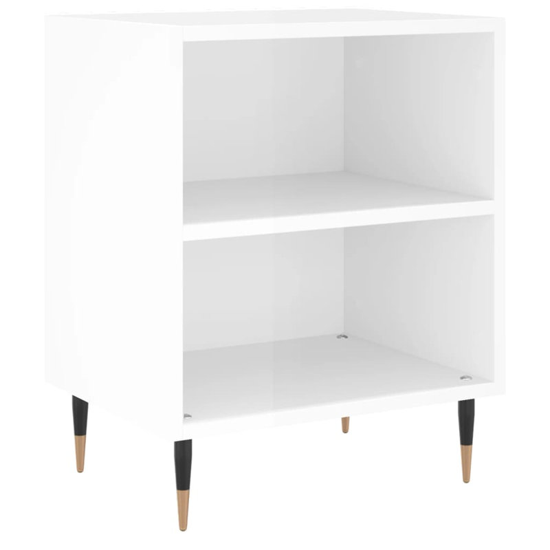 Belynda 40cm W Iron Bedside Table, High Gloss White