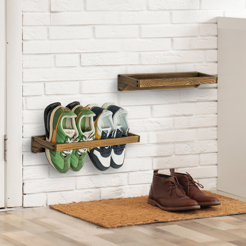 Wood Wall Attached Shoe Rack Wooden Wall Wall Shoe Stand Millwood