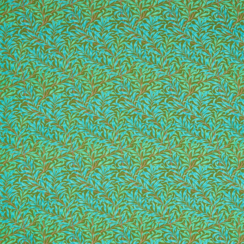Willow Bough Fabric, Olive/Turquoise