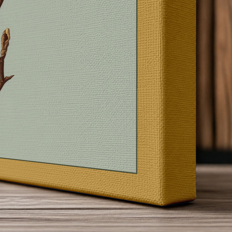 Magnolia in Bloom Botanical - Wrapped Canvas, Ochre Border, 30x20 - 76.2 x 50.8 cm