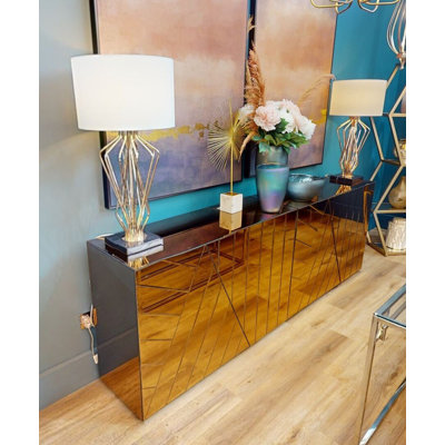 122cm Glass Top Console Table