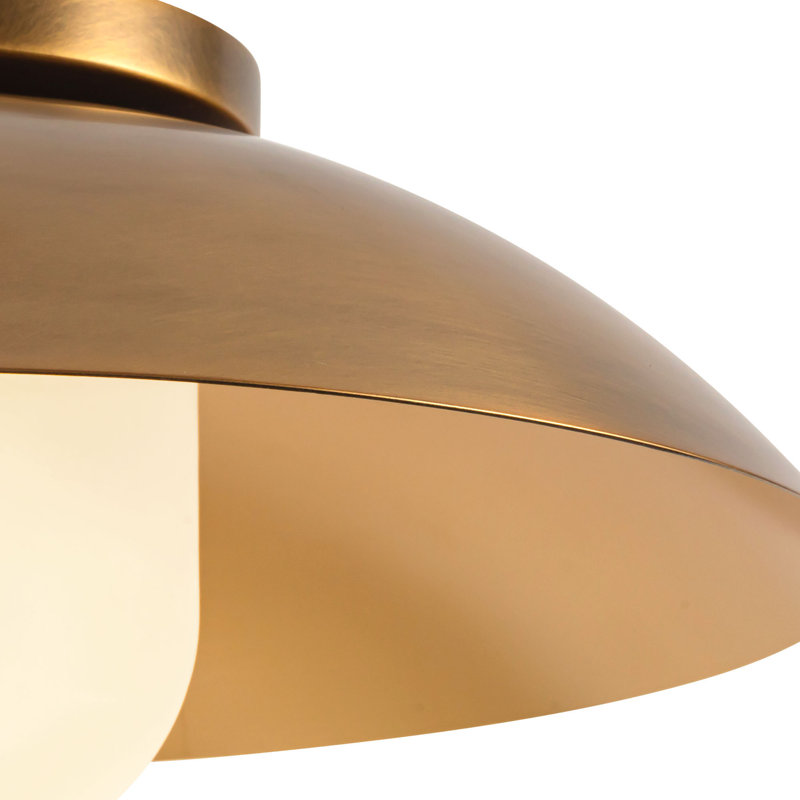 Umbra 14-in Black Semi-Flush Mount, Antique Brass
