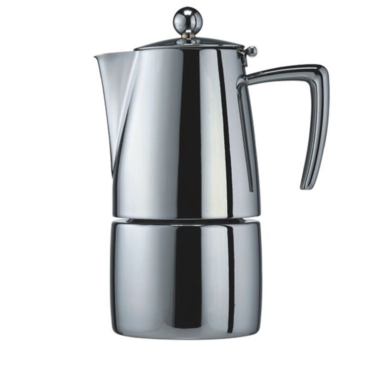 London Sip Stainless Steel Stove-Top Espresso Maker Coffee Pot Italian Moka  Percolator, Silver, 6 Cup