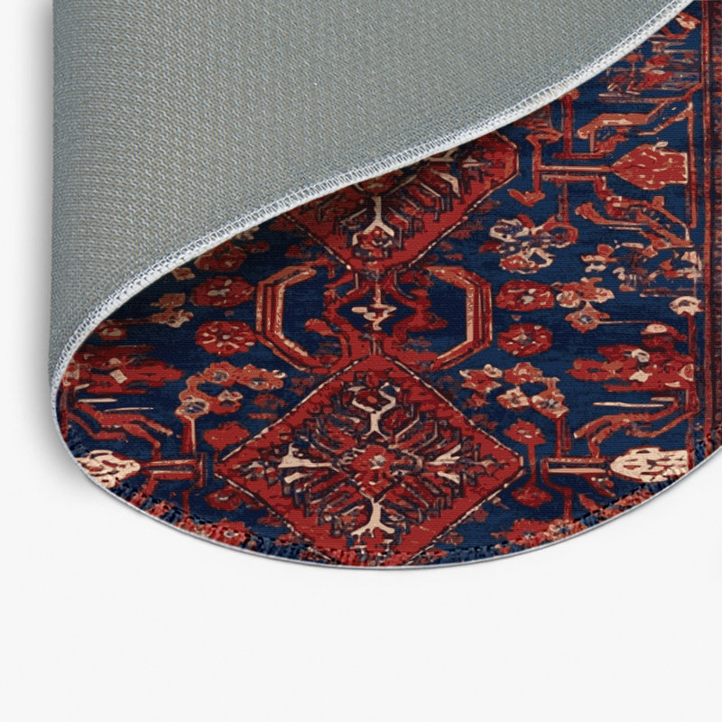 Turkish Brown Indoor and Outdoor Area Rug, Round 5'