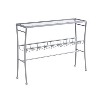 Accent Table With Clear Tempered Glass Top And Silver Metal Frame - Multi-functional For Living Room, Bedroom, Entryway Decor Bedroom Stylish Legs Multi-functional, Compact Size