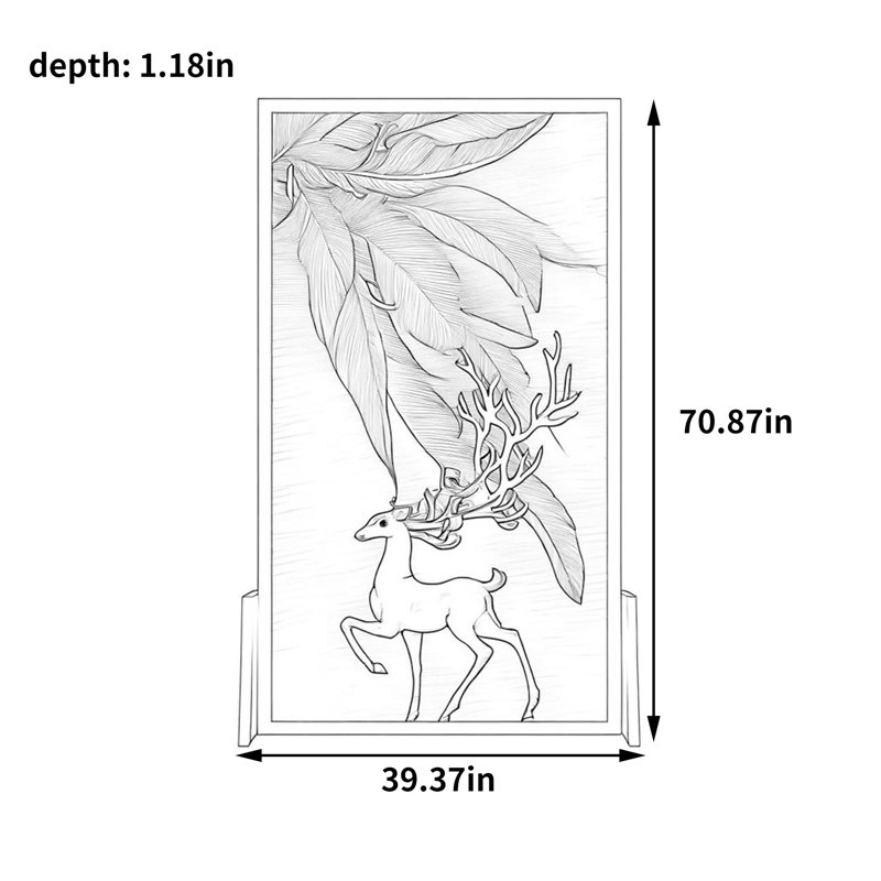 Caylem, 70.87" H x 39.37" W x 1.18" D
