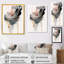 Impression sur toile «Gray Elegant Roses - Floral Roses»-777229601-777229602