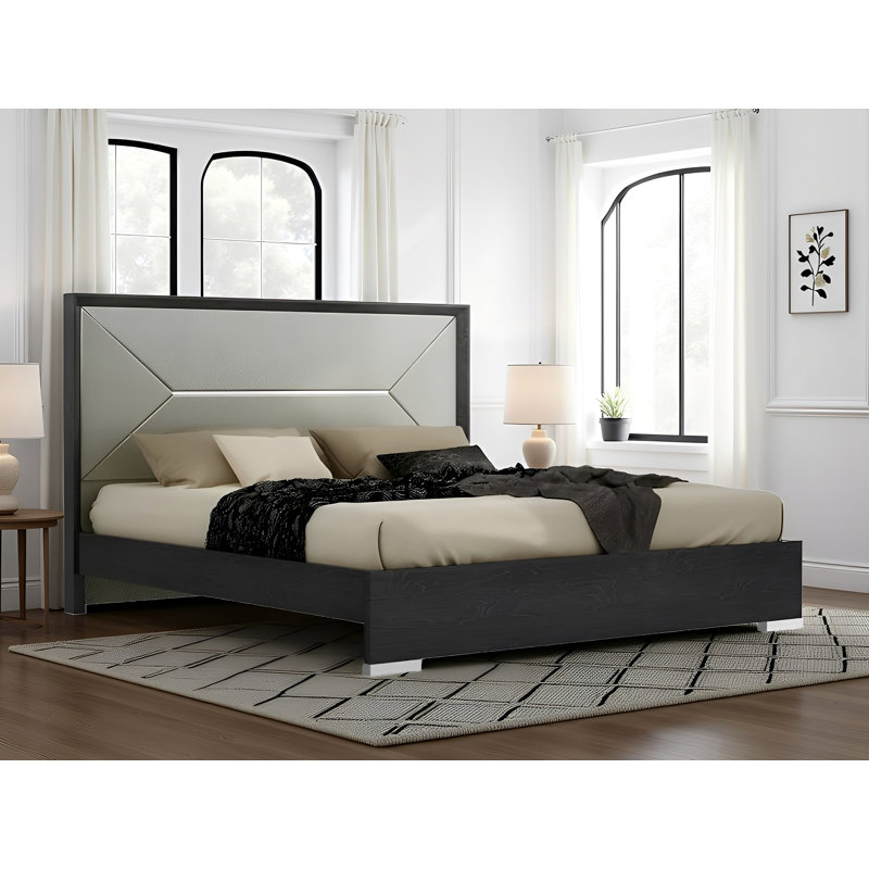 Grand lit Fleckenstein en gris, Grand lit