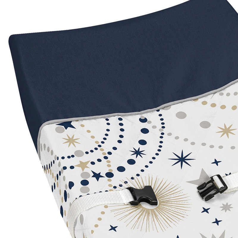Celestial Navy Blue And Gold Changing Pad Cover By Sweet Jojo Designs