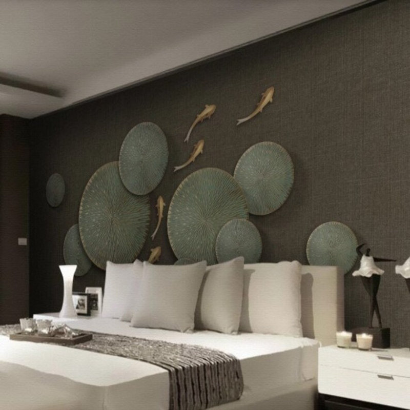 Koi Pond Elegance - Tranquillité artistique en mouvement, L 108 po x l 96 po