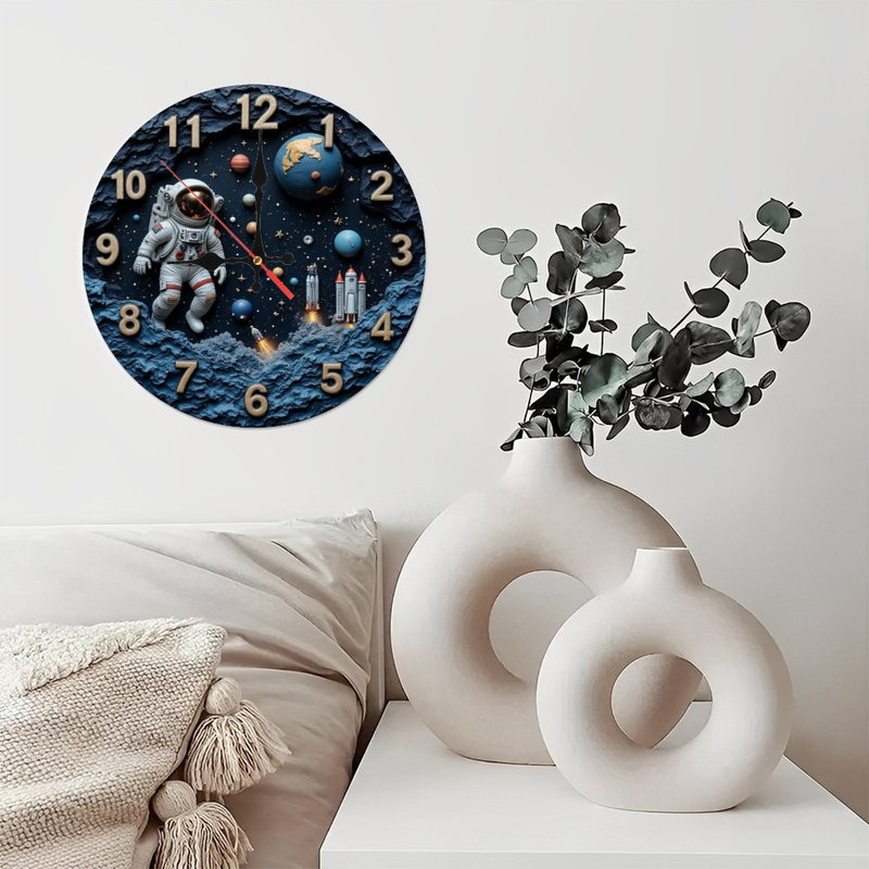 Astronaut Cosmic Space Wall Clock