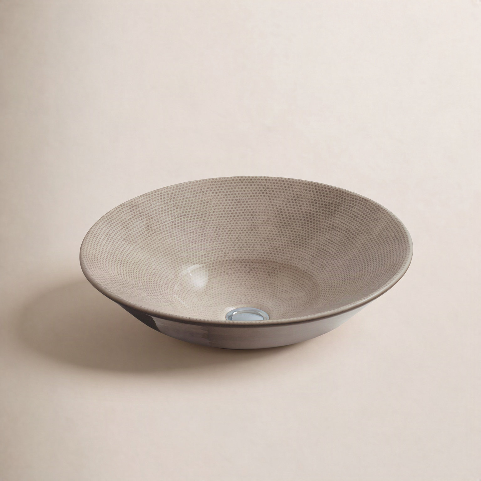 Conical Bell Oval Vessel Bathroom Sink, Bouclé Tweed