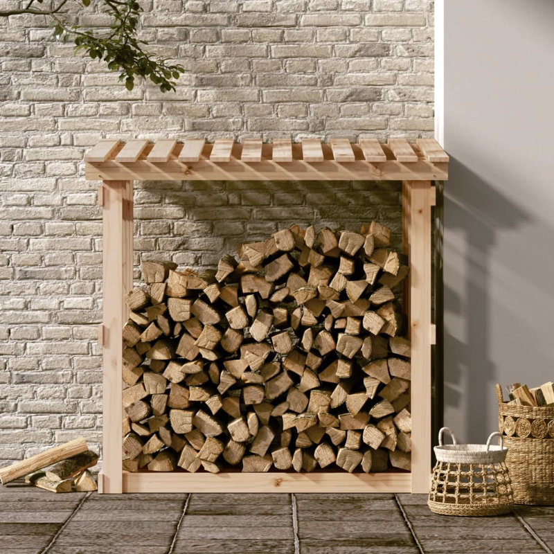 Firewood Rack 108x64.5x109 cm Solid Wood Pine, Brown
