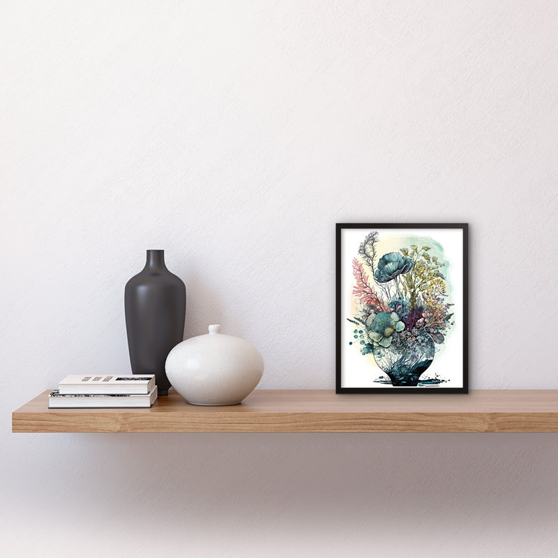 Nicomedes Spring Wildflowers Growing In A Glass Flower Pot - Single Picture Frame Print
