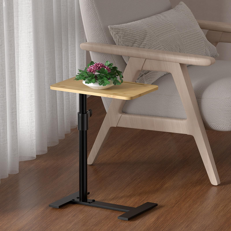 Sofa Armrest Tray Table, 360° Swivel TV Trays, Height Adjustable Side Table For Bed Or Chair With Phone And Tablet Slots
