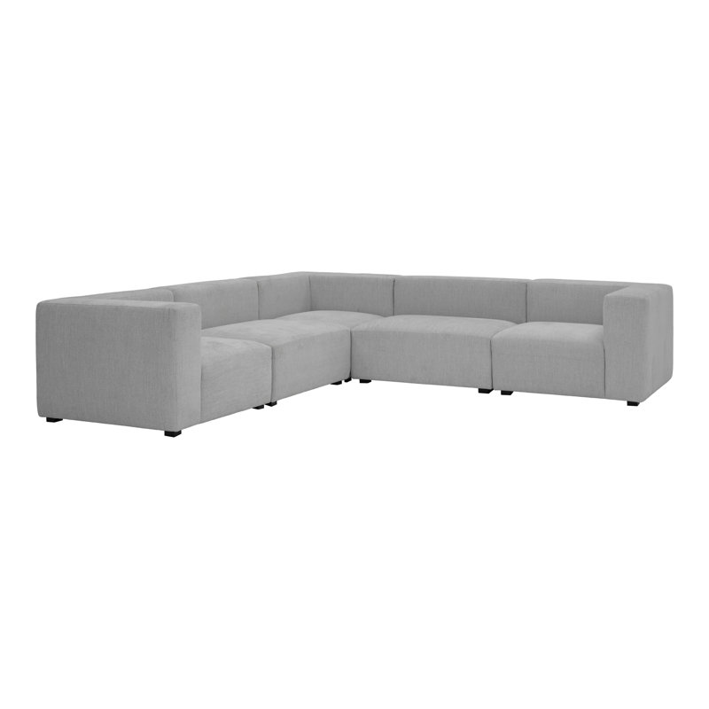 Canapé modulaire Romy Classic L, Rayon blanc crème / viscose / mélange de lin / s
