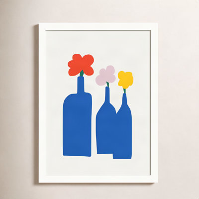 Blue Bottle Vase Print by Little Dean