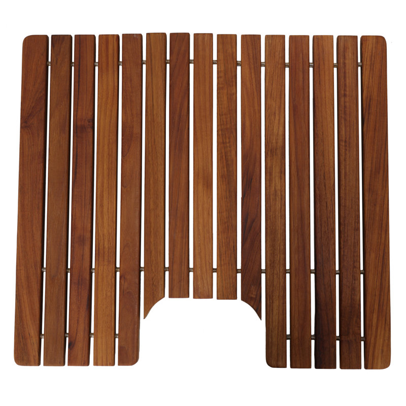 Tapis antidérapant en bois de teck Michaela