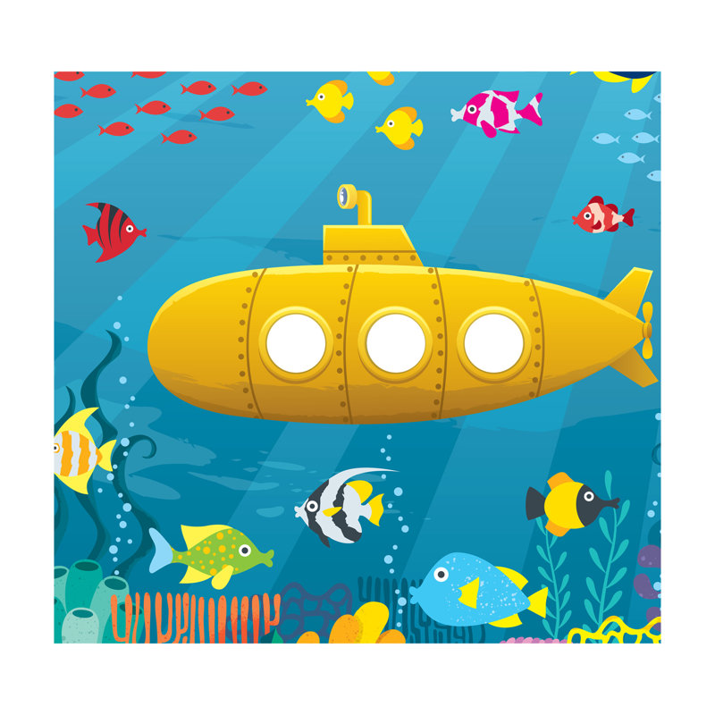84 x 88 Inch Yellow Submarine Cardboard Standin Backdrop