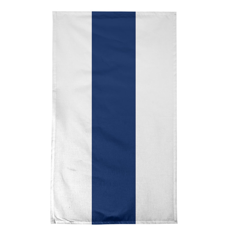 Anaheim Stripe Tea Towel Kitchen Towel, Poly Twill, White/Fire Orange/White