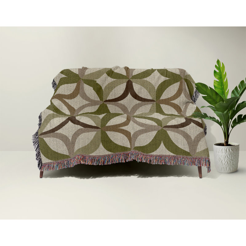 Jeté en mélange de coton Spectra, Chartreuse, L 60 po x l 50 po