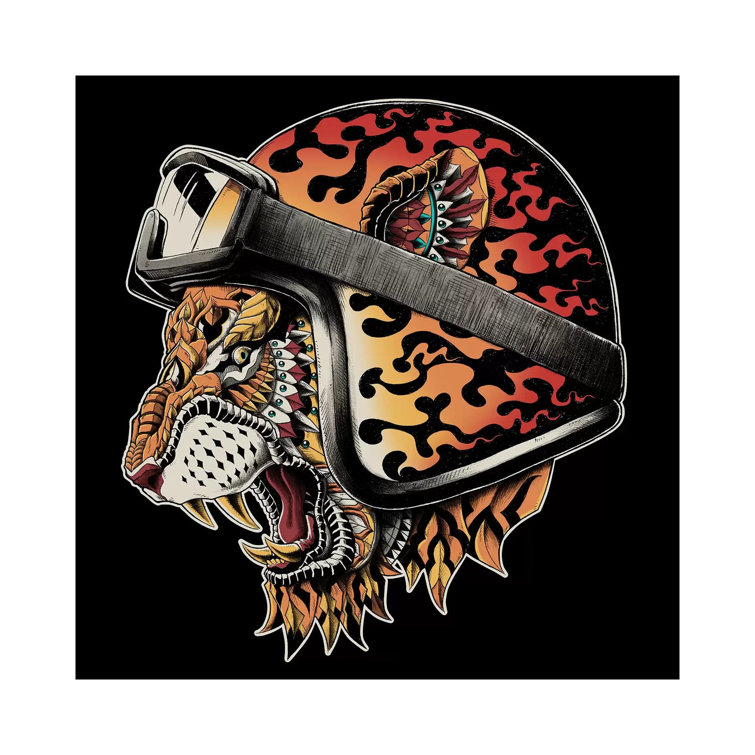 Tiger Helm in Colour by Bioworkz - Wrapped Canvas Graphic Art