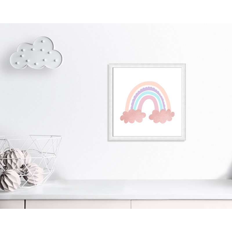 Arc-en-ciel 2, H 24,5 po x l 24,5 po x P 0,63 po, Cadre boîte champagne