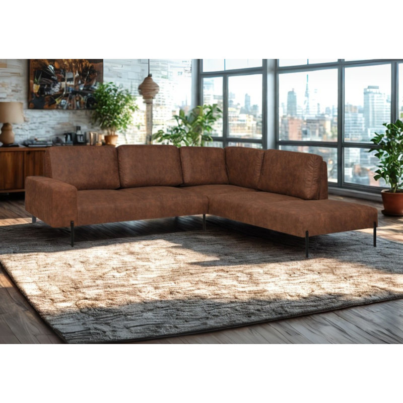 Adaleah 4 Seater Corner Sofa , Right Hand Facing, Brown
