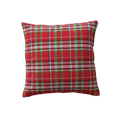 Plaid Patchwork Cotton Throw Pillow
