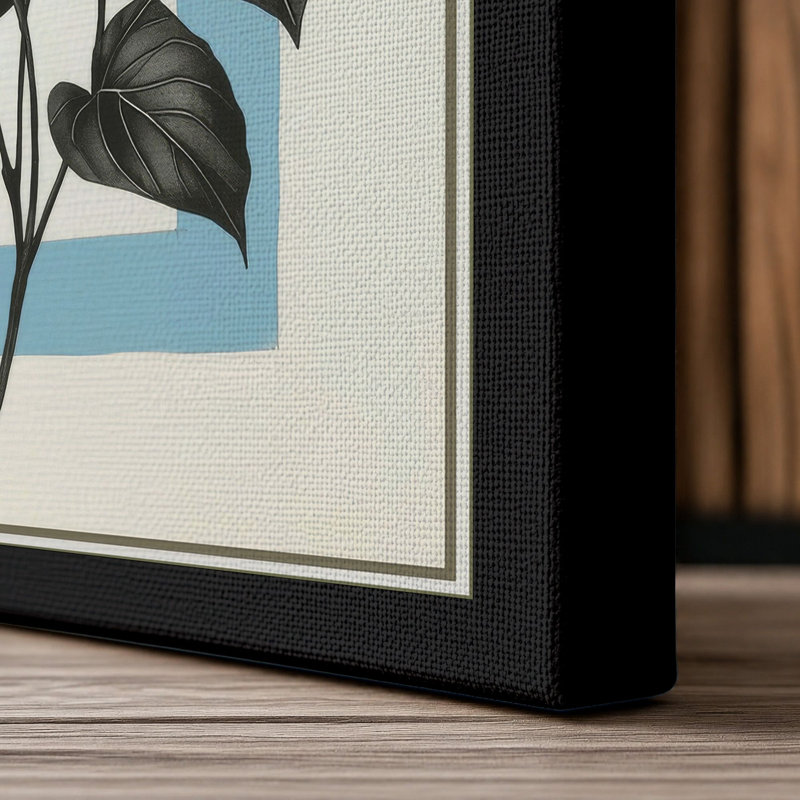 Blooms in Blue Botanical - Wrapped Canvas, 24x16 - 61.0 x 40.6 cm, Black Border
