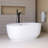 59'' Acrylic Freestanding Soaking Bathtub In Glossy White