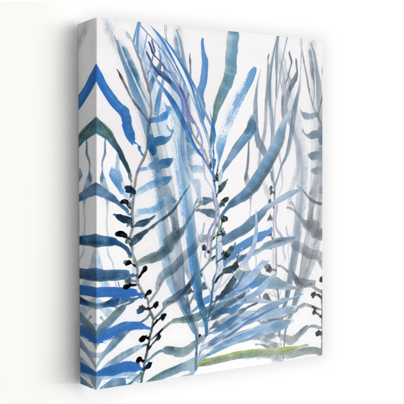 Blue Seaweed No2 Contemporary Wall Art, 24" H x 16" W