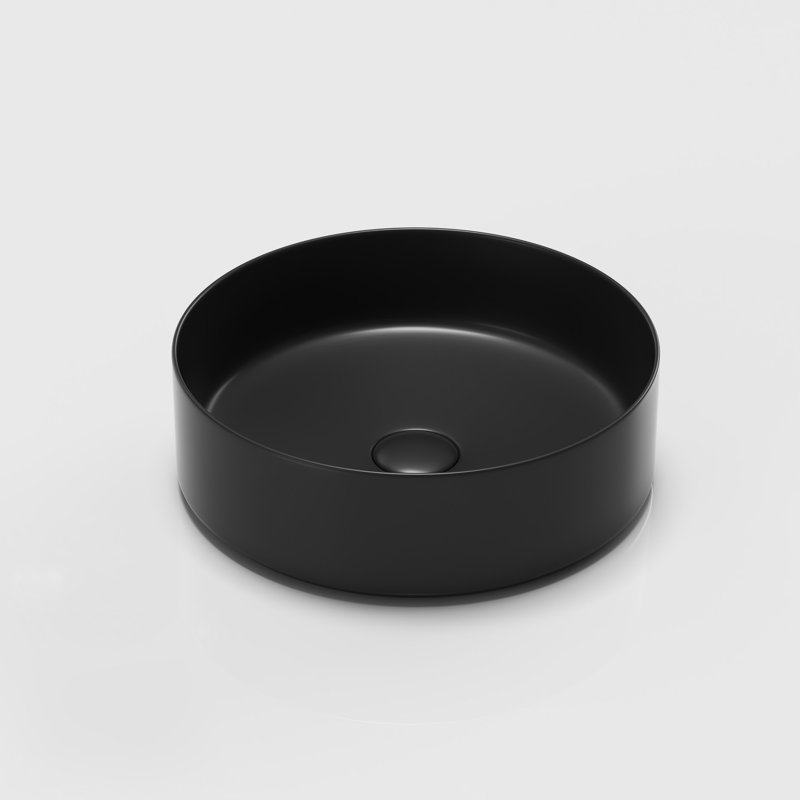 Ceramic Vessel Washroom Sink - Fashionable, 4.58 In. Height, Easy Clean Bath Low Accumulation, Matte Black, Matte Black