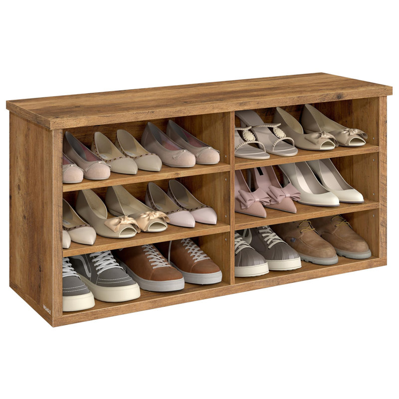 15 Pair Shoe Storage Bench, Brown