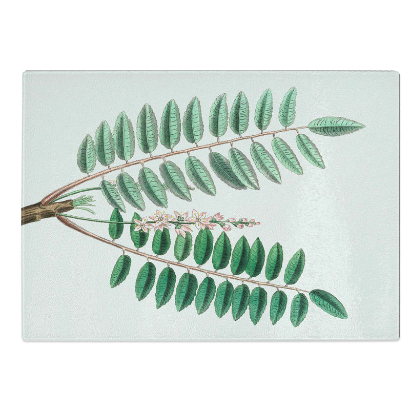 Glass indian Frankincense Flowers Illustration Chopping Board, 39 cm W x 28.5 cm L