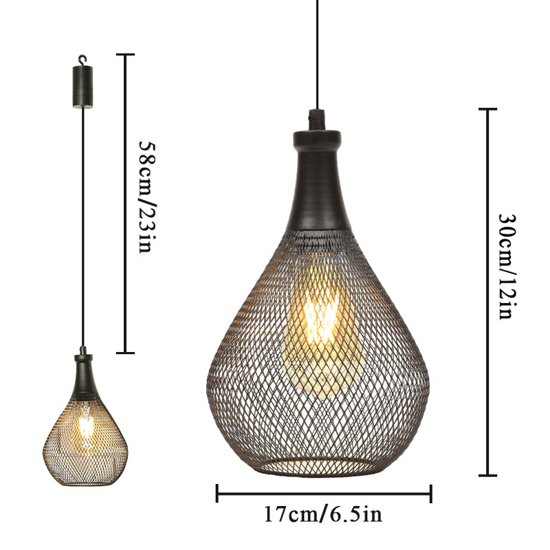 Luminaire suspendu sans fil à pile H 12 po JHY DESIGN