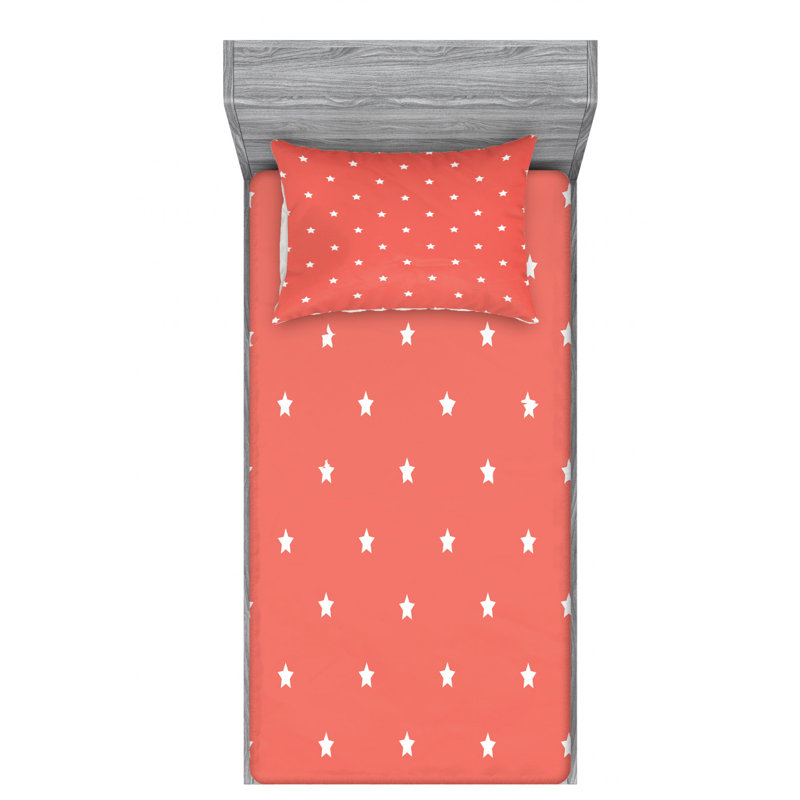 Microfiber Geometric Sheet Set, Twin Sheet Set with Fitted Sheet