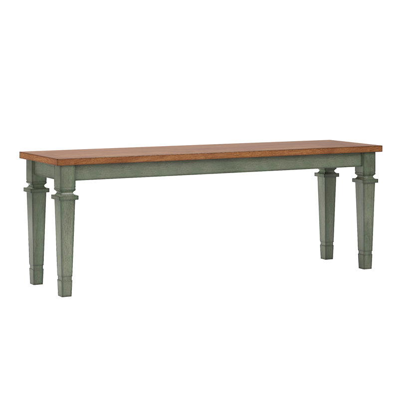Fortville Upholstered Bench, Aqua Green