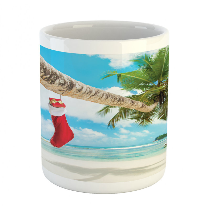 Grande tasse à café tropical sandy beach