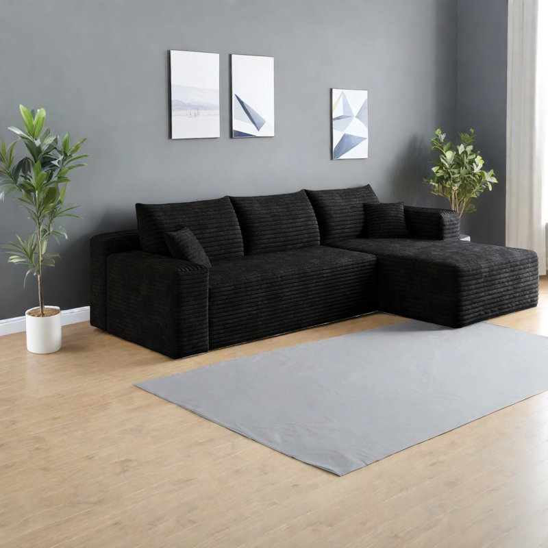 Canapé modulaire en velours côtelé 95 pouces Cloud Comfort Compression