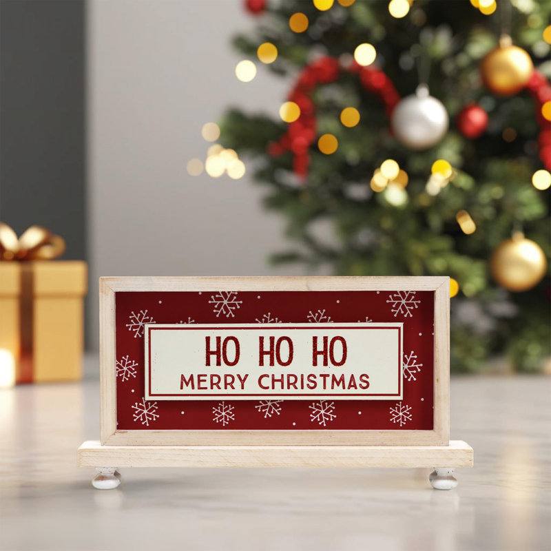 Panneau de table en bois Ho Ho Ho Merry Christmas