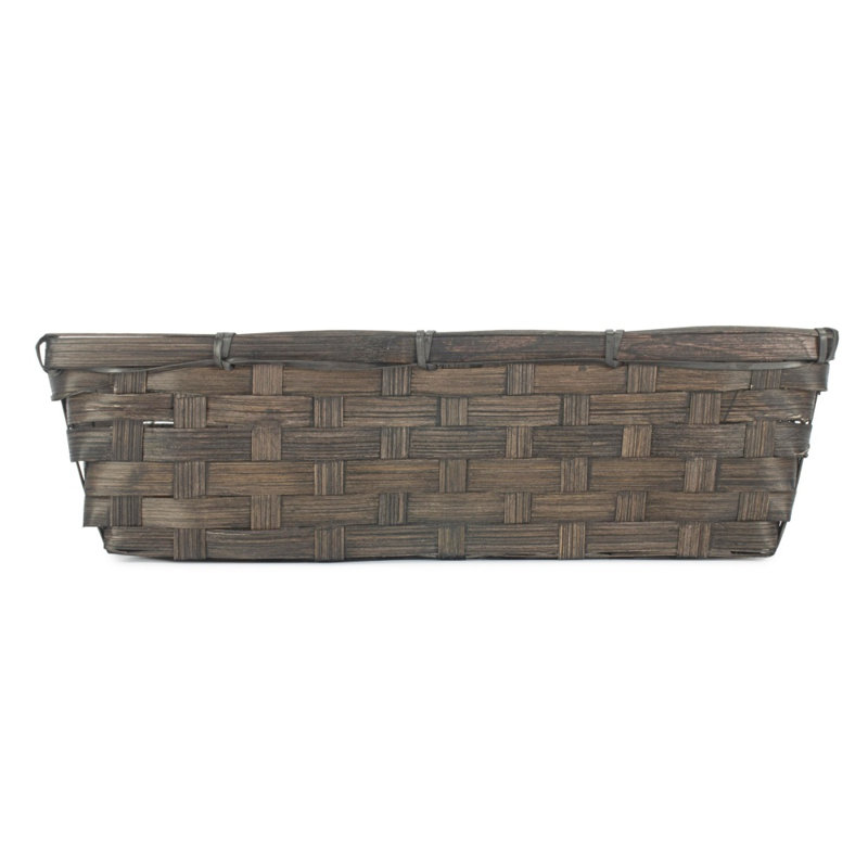 Painted Bamboo Serving Tray, 9 cm H x 31 cm L x 19 cm W, Brown
