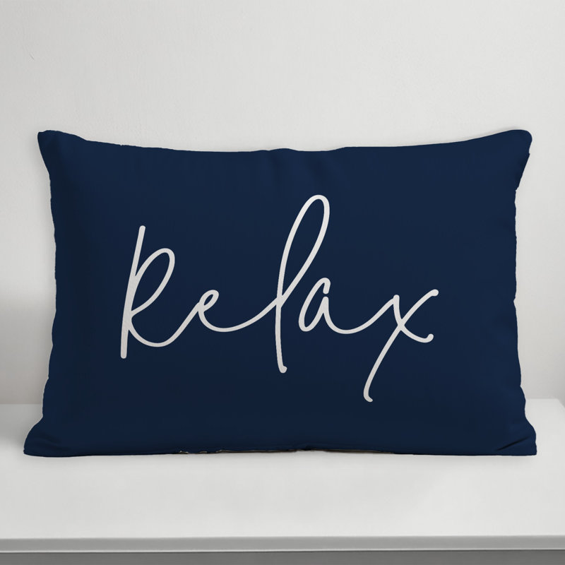 Outdoor Reversible Throw Pillow, Navy/White