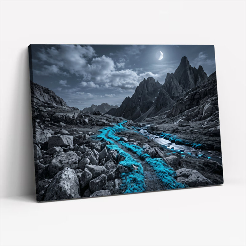 «Mountain Stream», ensemble de 1 reproduction d'art sur toile, Toile tendue, 28"H x 40"W