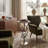 D14X24" Black And Gold Aluminum Side Table With Delicate Pomegranate Design