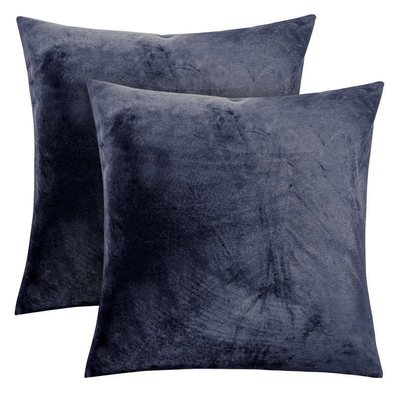 Heavy Crushed Velvet Cushion Cover, Charcoal