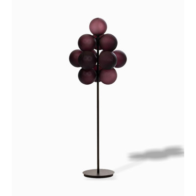 Luminaire d'art en fer rayé multi-formes en verre
