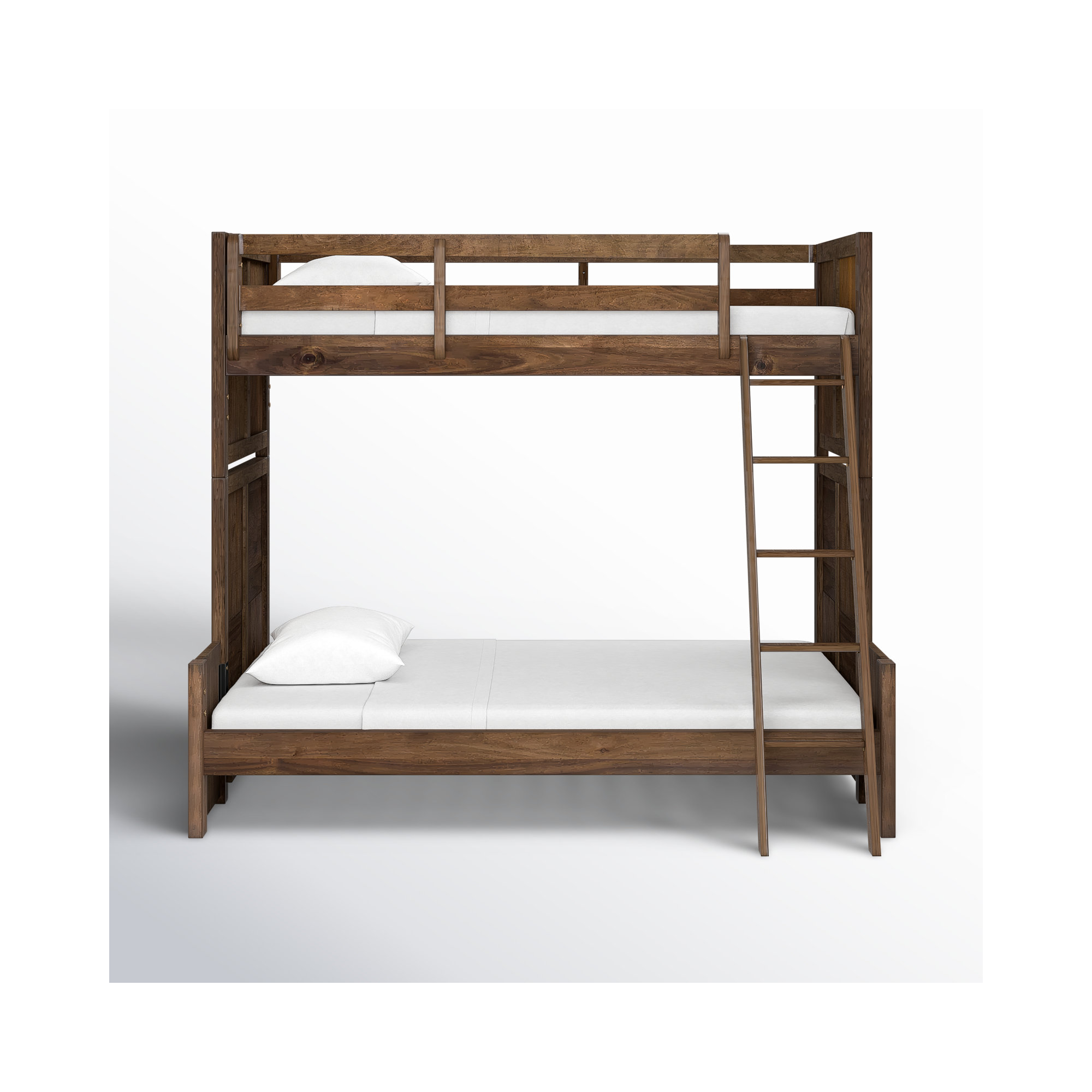 Halley Twin over Full Solid Wood Standard Bunk Bed, Brown
